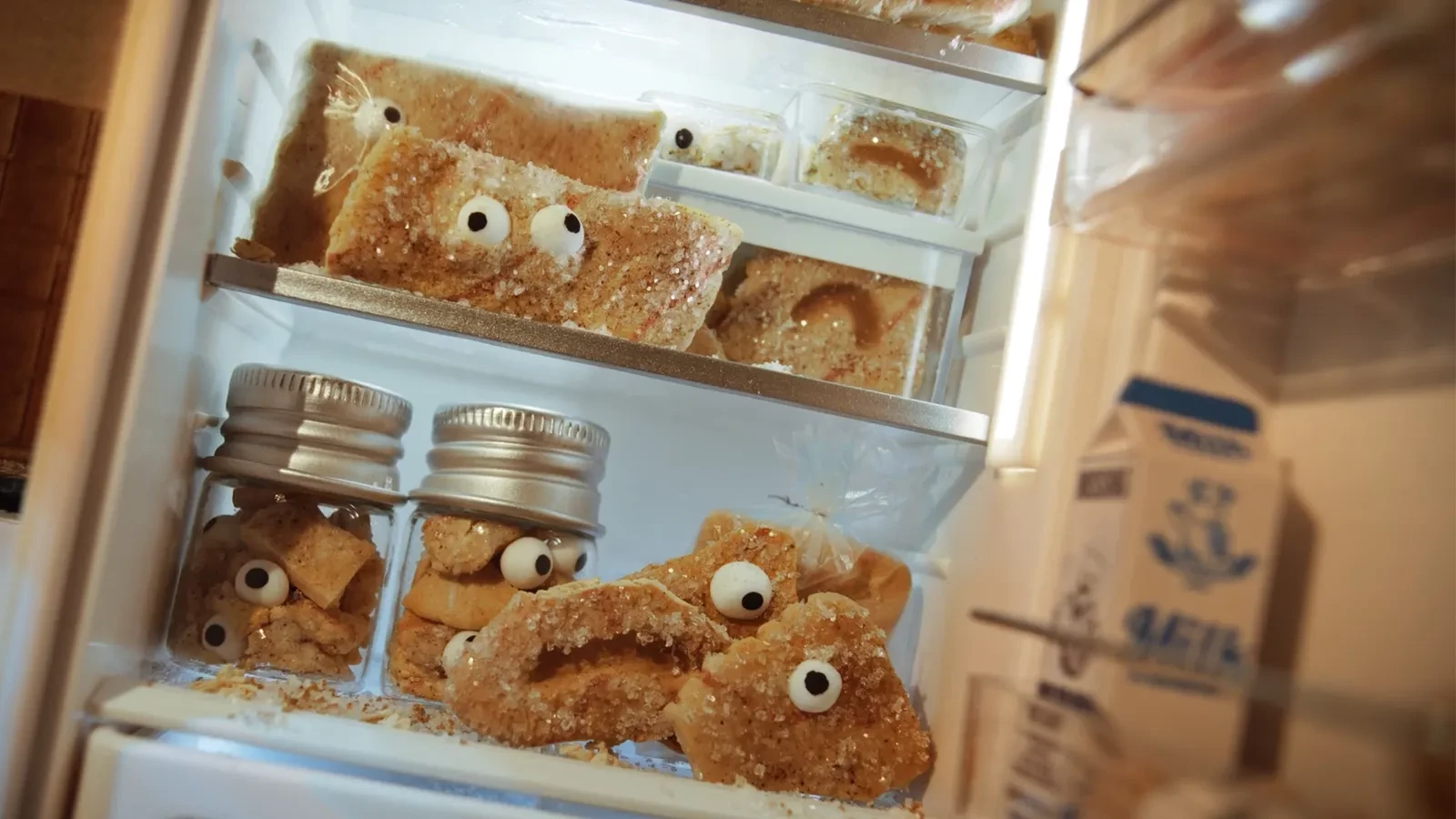 The Cinna-Squares Broken Inside the Fridge | Source: Cinnamon Toast Crunch