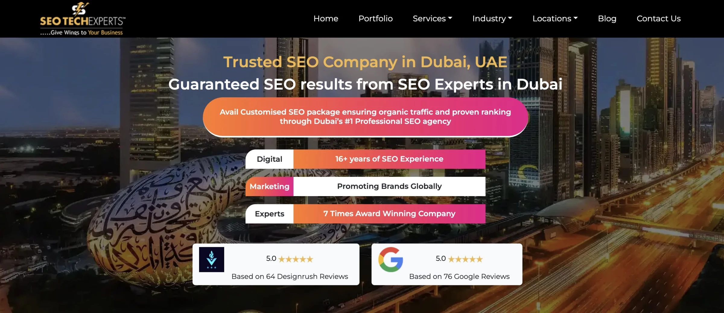 SEO Tech Experts webpage