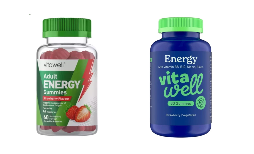 Vitawell's Energy Gummies Before and After Rebrand