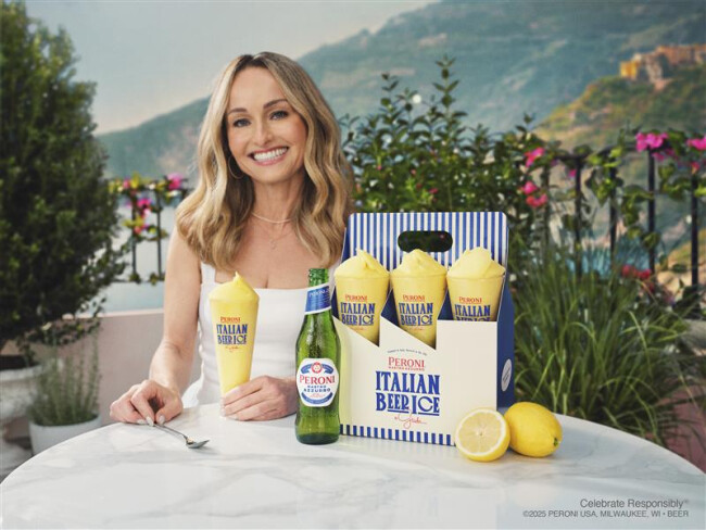 Giada De Laurentiis with the "Beer Ice" | Source: Peroni Giada De Laurentiis with the "Beer Ice" | Source: Peroni