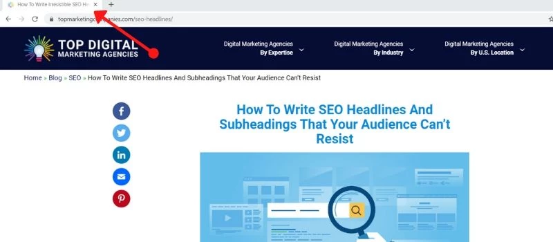 Title tag in browser
