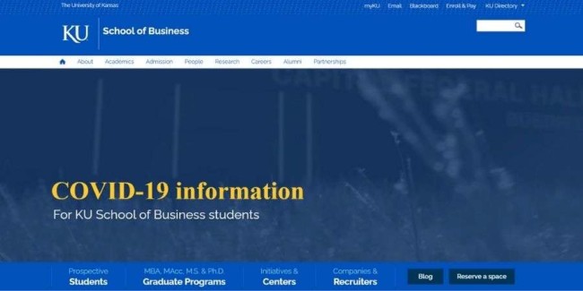 University of Kansas website