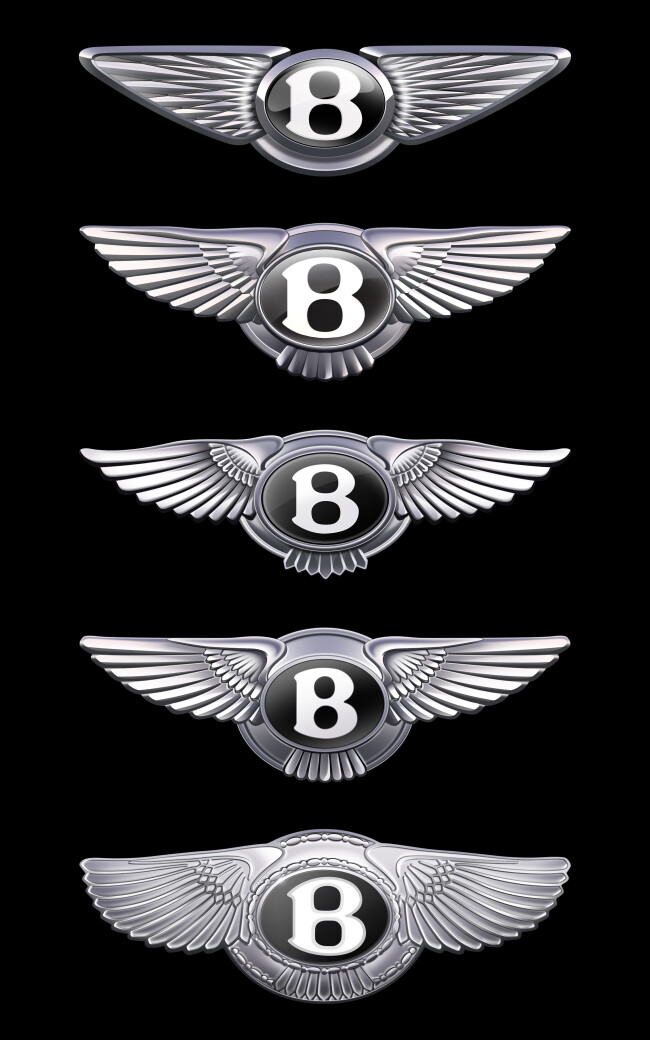 The evolution of Bentley's logo | Source: Bentley The evolution of Bentley's logo | Source: Bentley