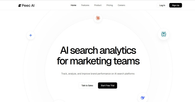 Peec AI homepage.