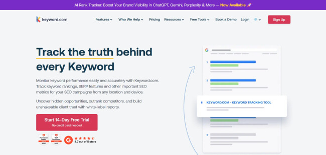 Keyword homepage.