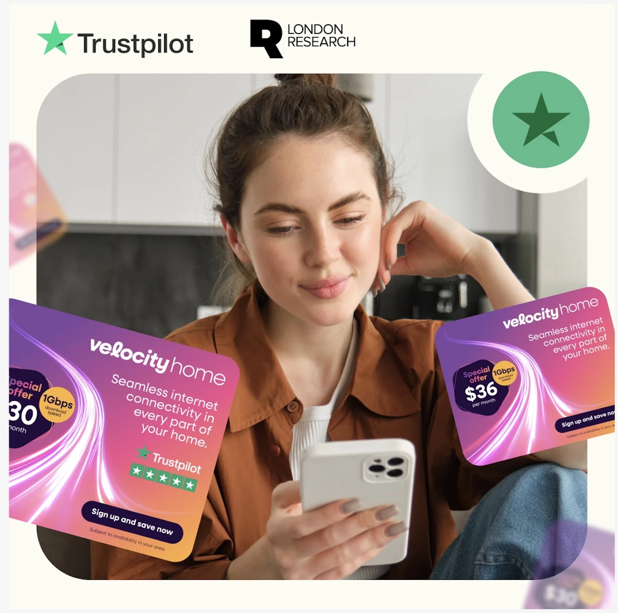 Trustpilot and London Research'sTest Reviews of Velocity Home