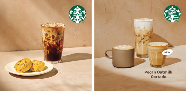 Starbucks Italian Sausage Egg Bites and Pecan Cortado