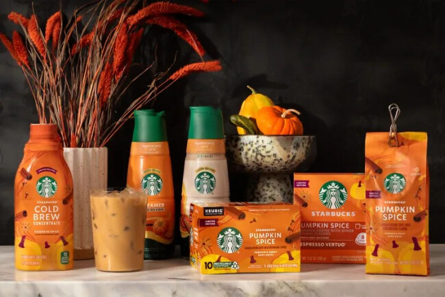 Starbucks&rsquo; pumpkin spice-flavored coffees and creamers.