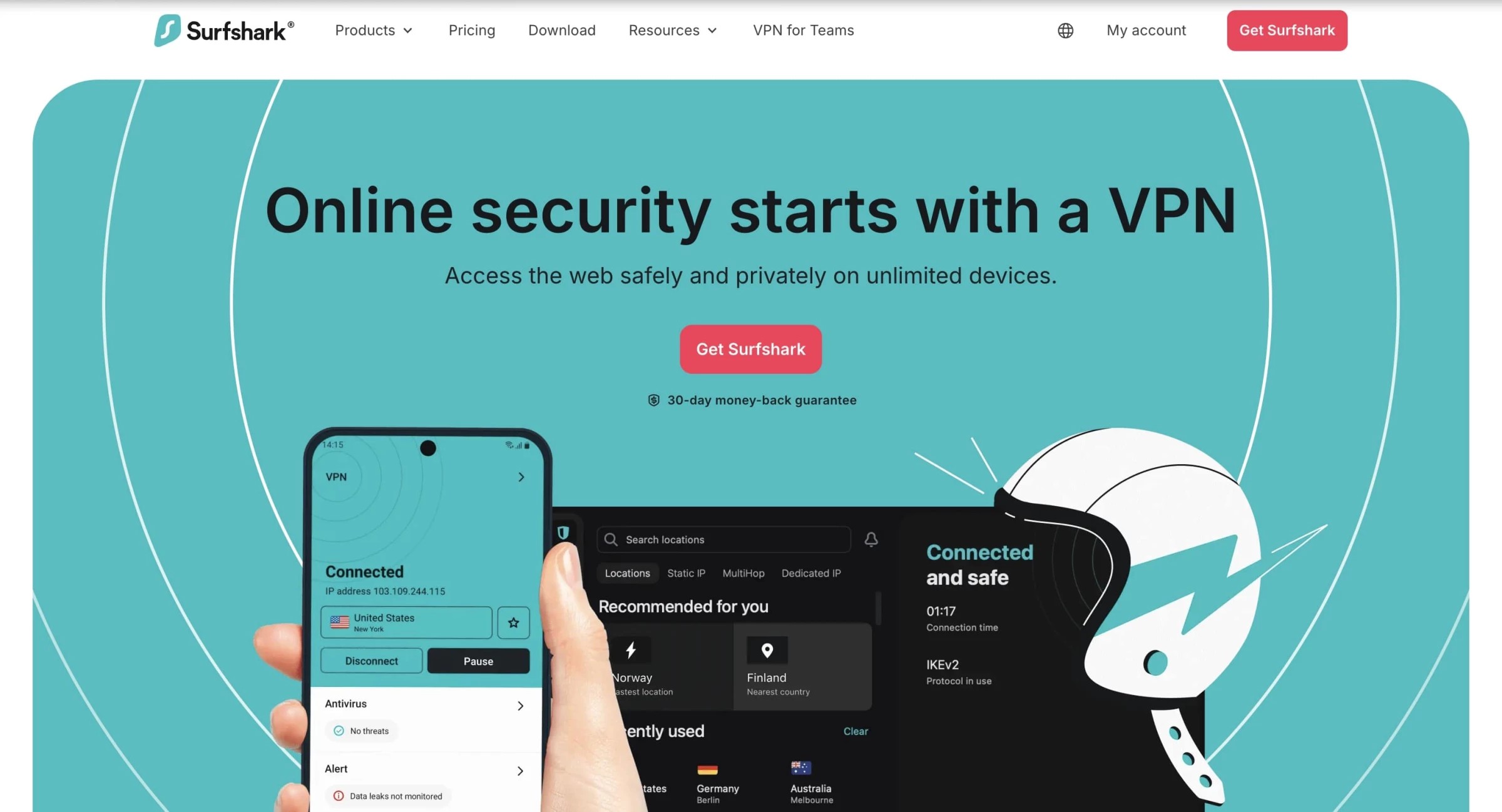 surfshark webpage