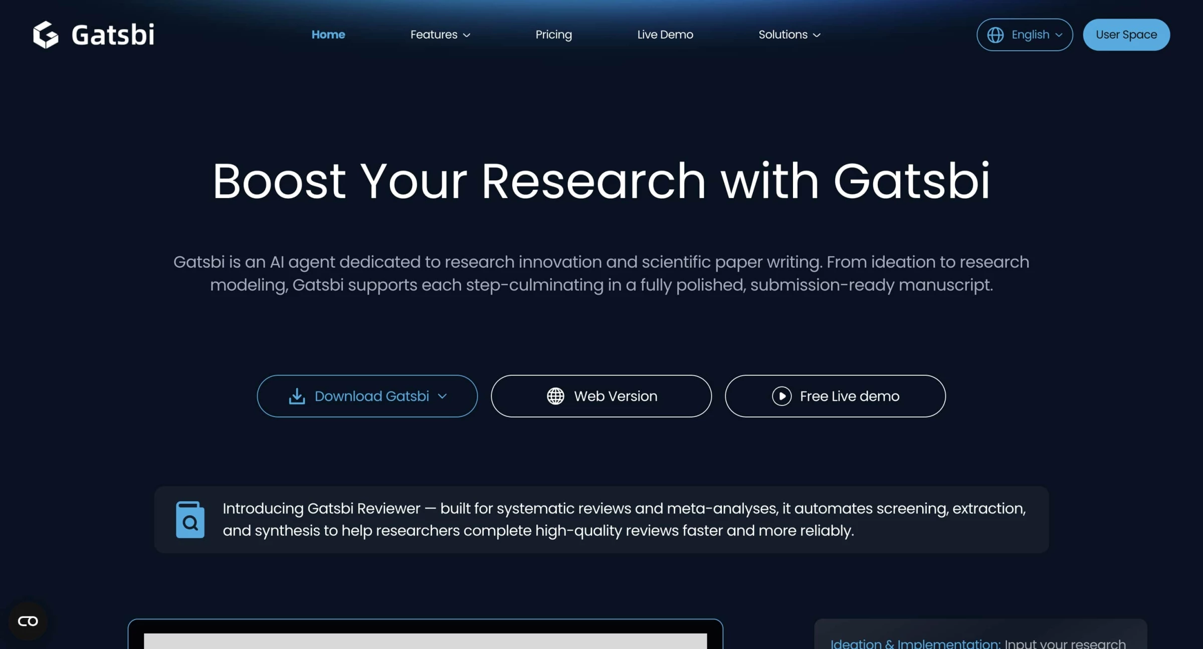 gatsbi webpage