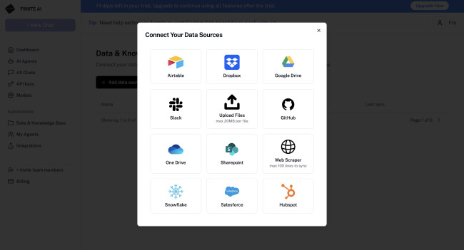 finiite dashboard