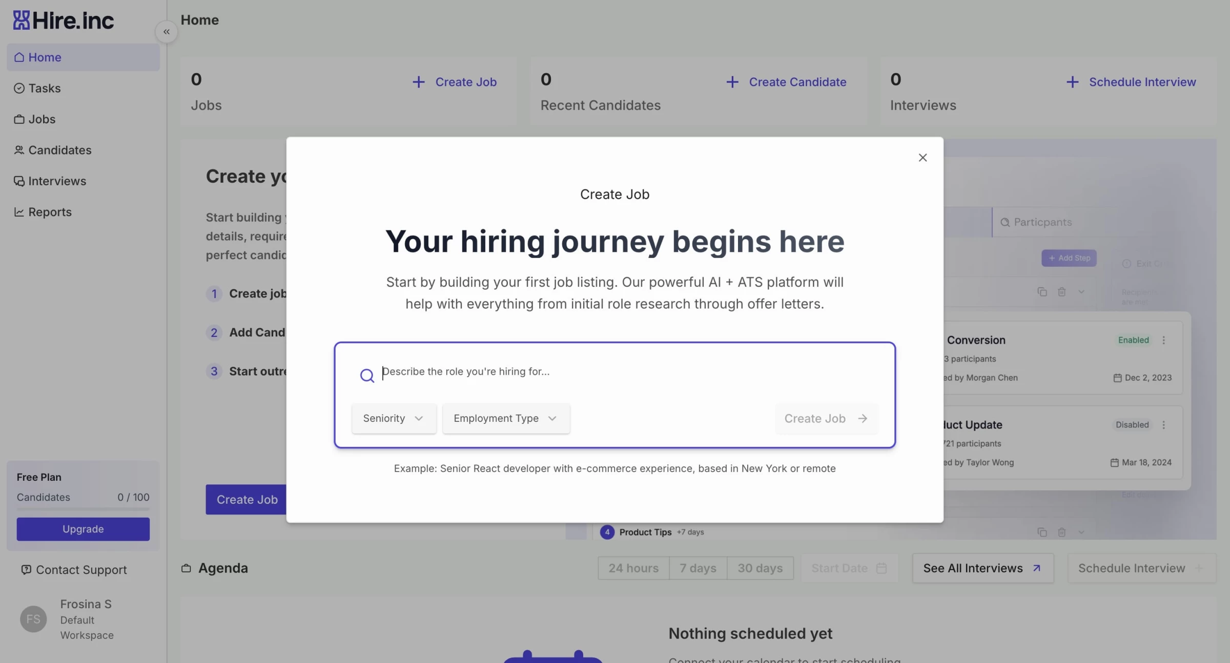 hire.inc dashboard