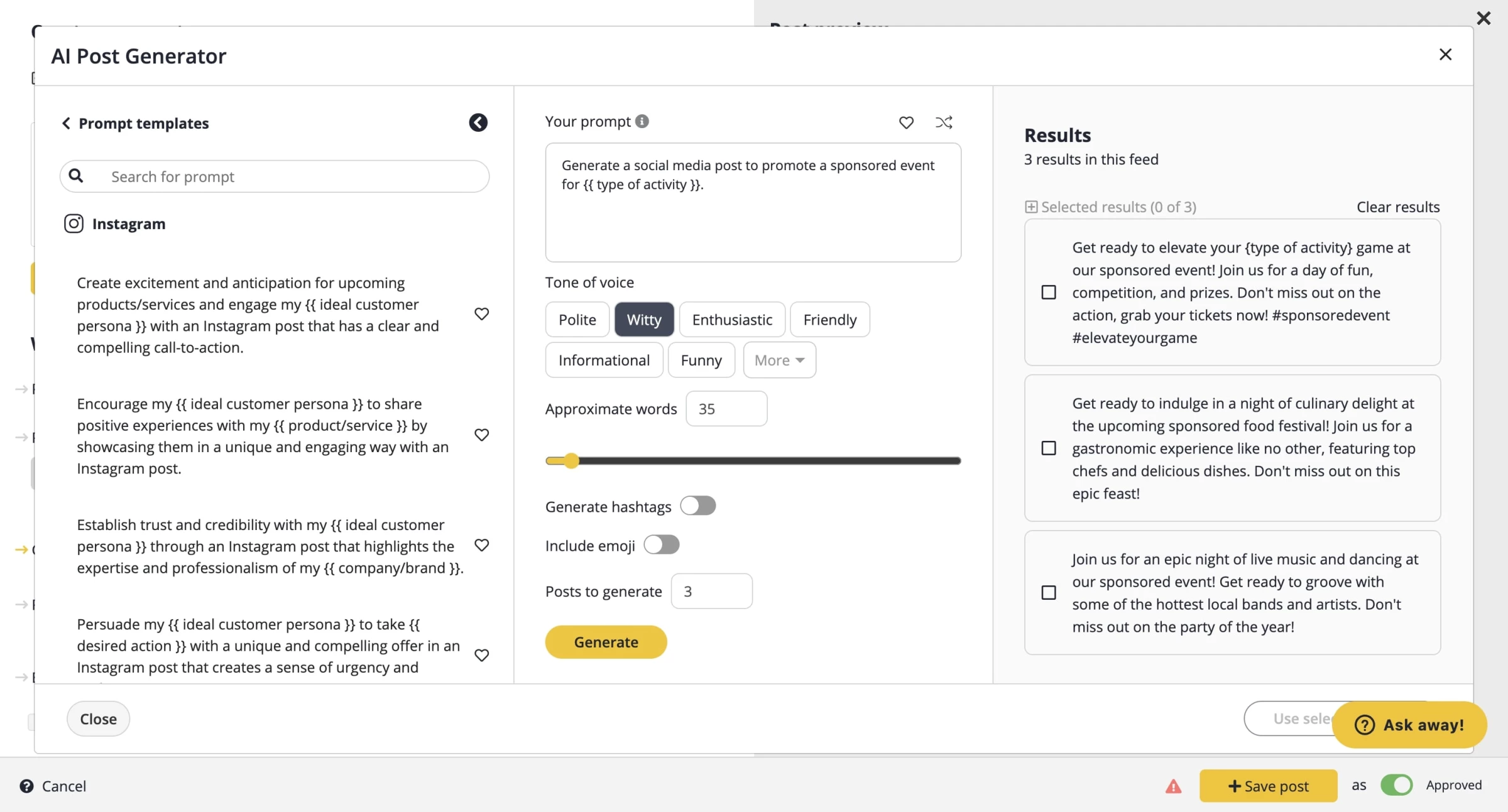 socailbee dashboard