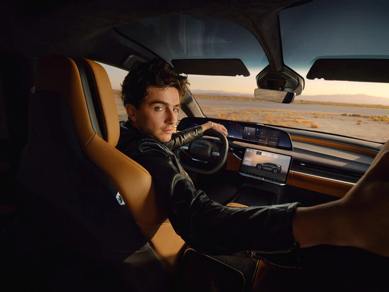 Timothée Chalamet for Lucid | Source: Lucid