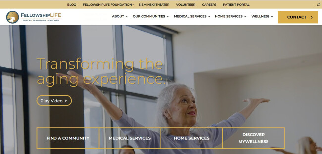 FellowshipLIFE homepage.