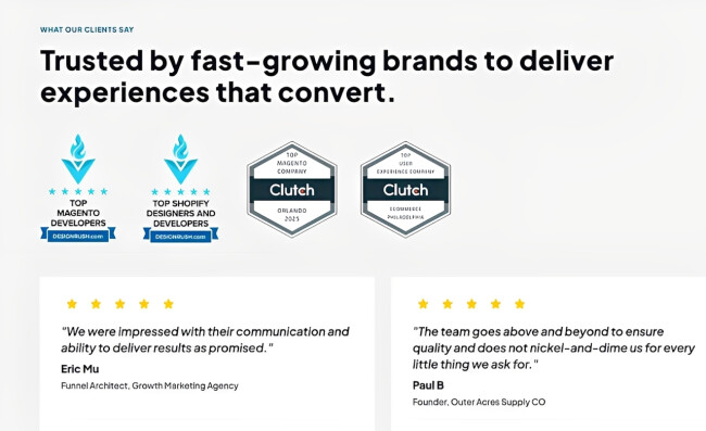 Awards and client testimonials highlighting trust in Bighorn Web Solutions, including DesignRush and Clutch accolades. Awards and client testimonials highlighting trust in Bighorn Web Solutions, including DesignRush and Clutch accolades.