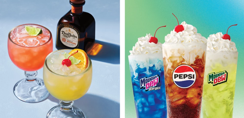 Applebee's NFL Sips lineup and Dirty Fountain Sodas