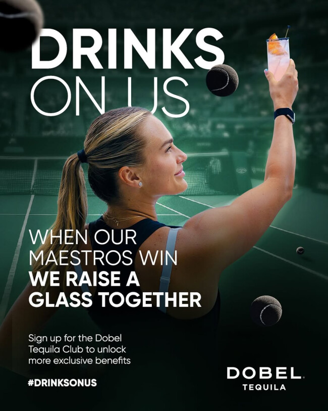 Dobel "Drinks on Us" Campaign with Aryna Sabalenka