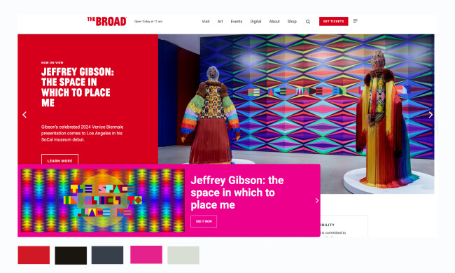 The Broad museum website screenshot