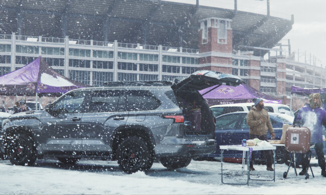 Tailgaters in a still from Toyota's 'All In. All Season.' Campaign | Source: Toyota Tailgaters in a still from Toyota's 'All In. All Season.' Campaign | Source: Toyota