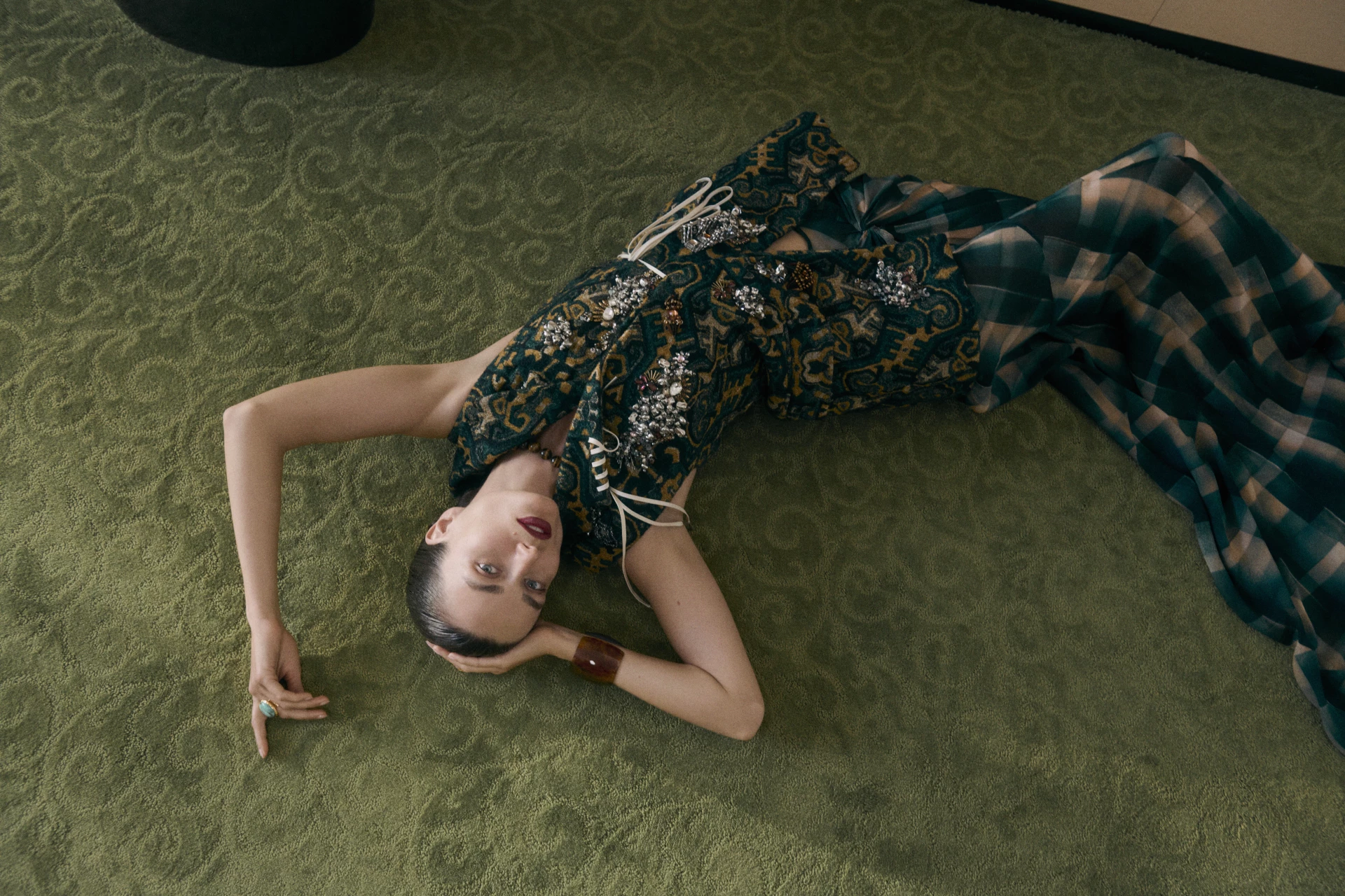 Neiman Marcus Fall campaign with Dries Van Noten modeled by Andreea Diaconu