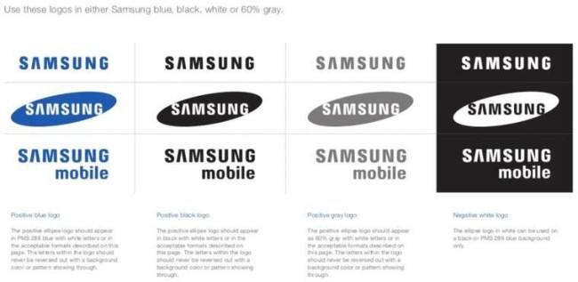 Brand book examples: Samsung guidelines