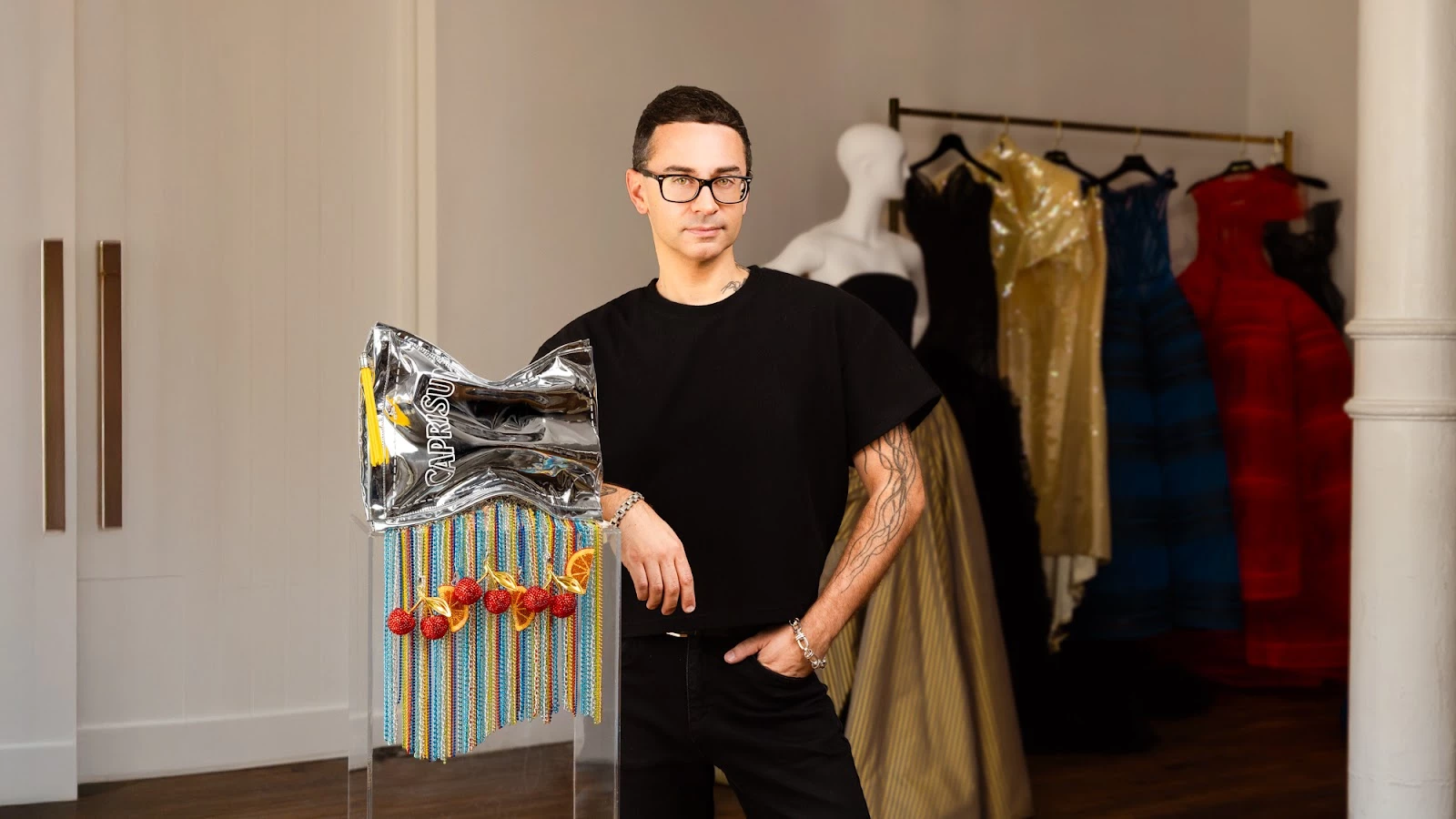 Christian Siriano's Capri Sun Pouch Purse for NYFW