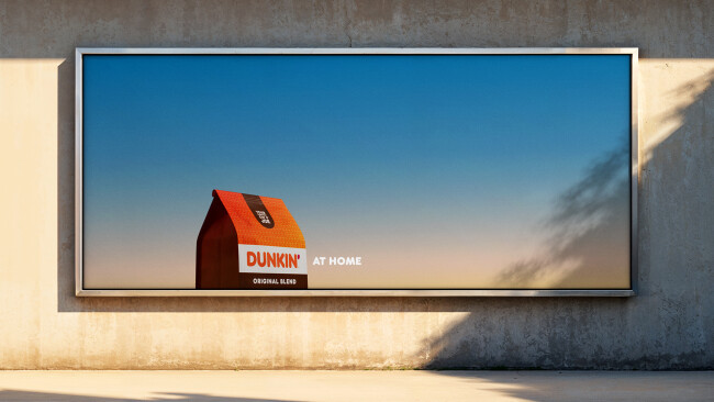 A Dunkin' At Home Billboard A Dunkin' At Home Billboard downtown