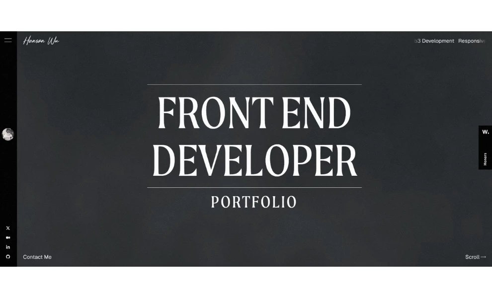 Hanson Wu UI/UX Website 
