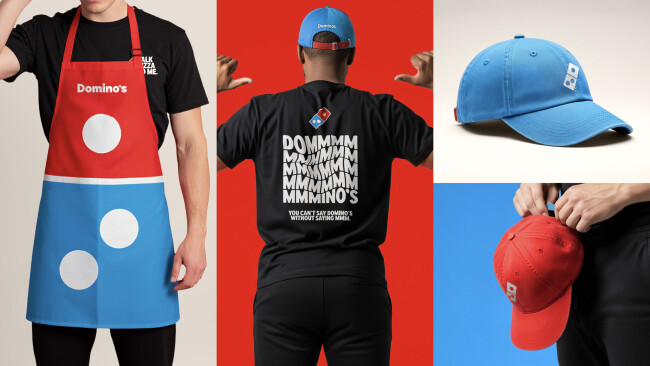 Uniform designed with the new Domino's visual identity | Source: Domino's Uniform designed with the new Domino's visual identity | Source: Domino's
