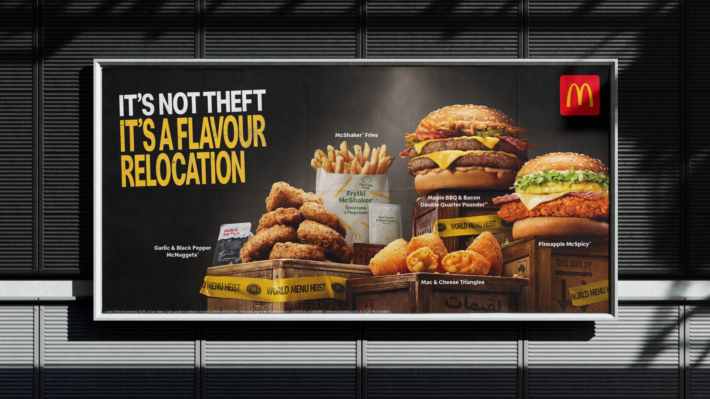 An OOH layout for McDonald's 'World Menu Heist' Campaign