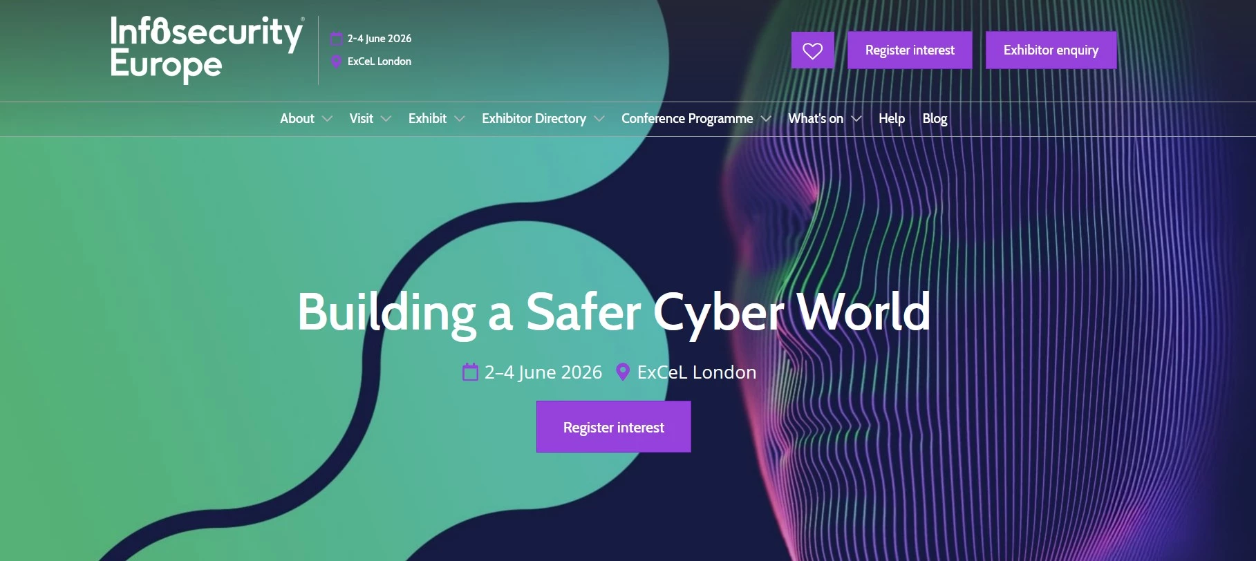  Infosecurity Europe 2026 homepage. 