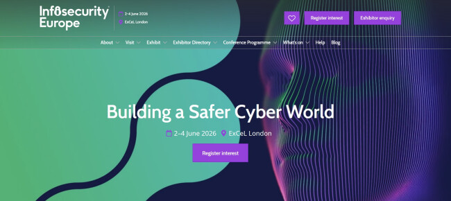  Infosecurity Europe 2026 homepage. 