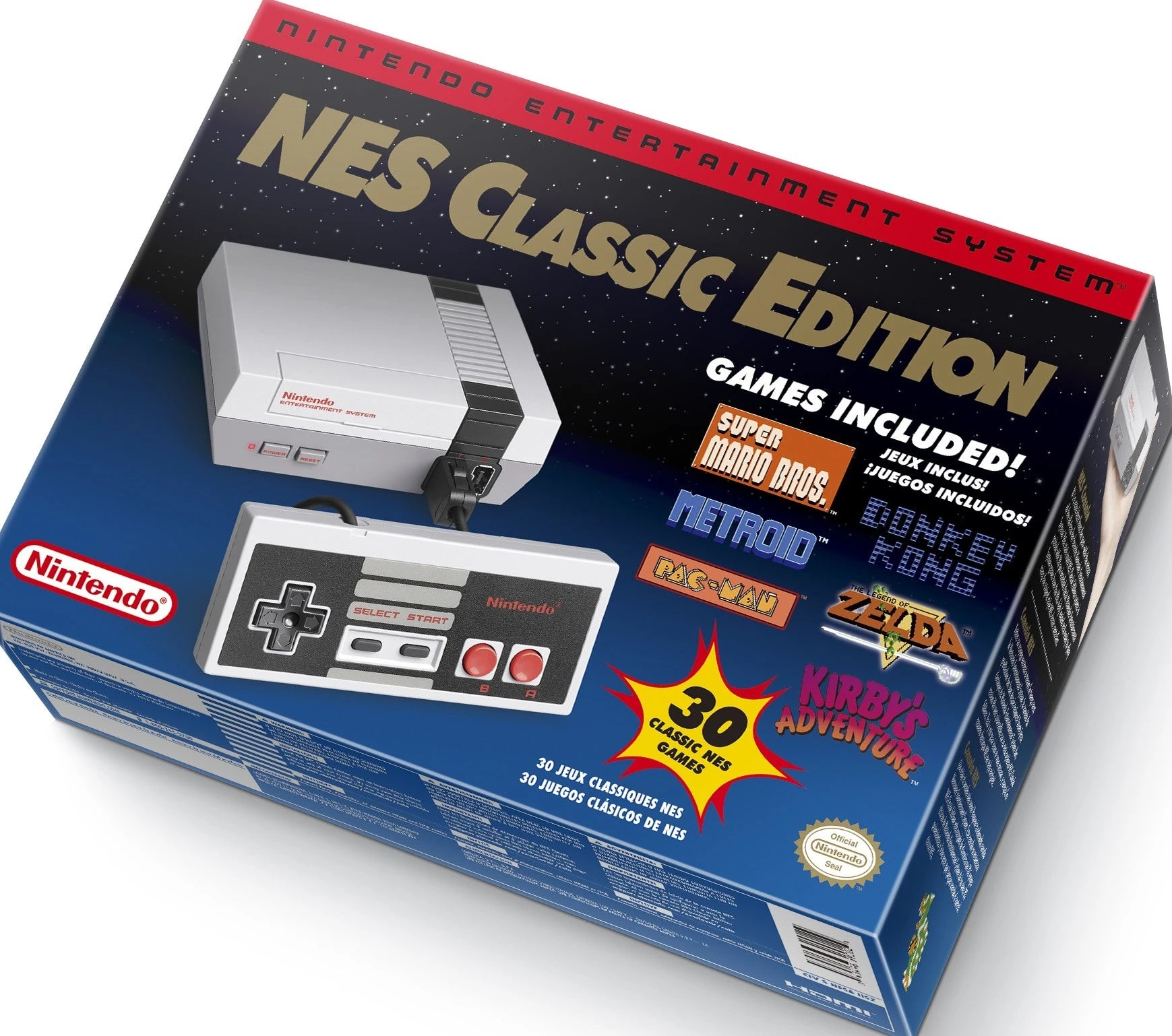 Nintendo NES Classic Edition retro packaging.