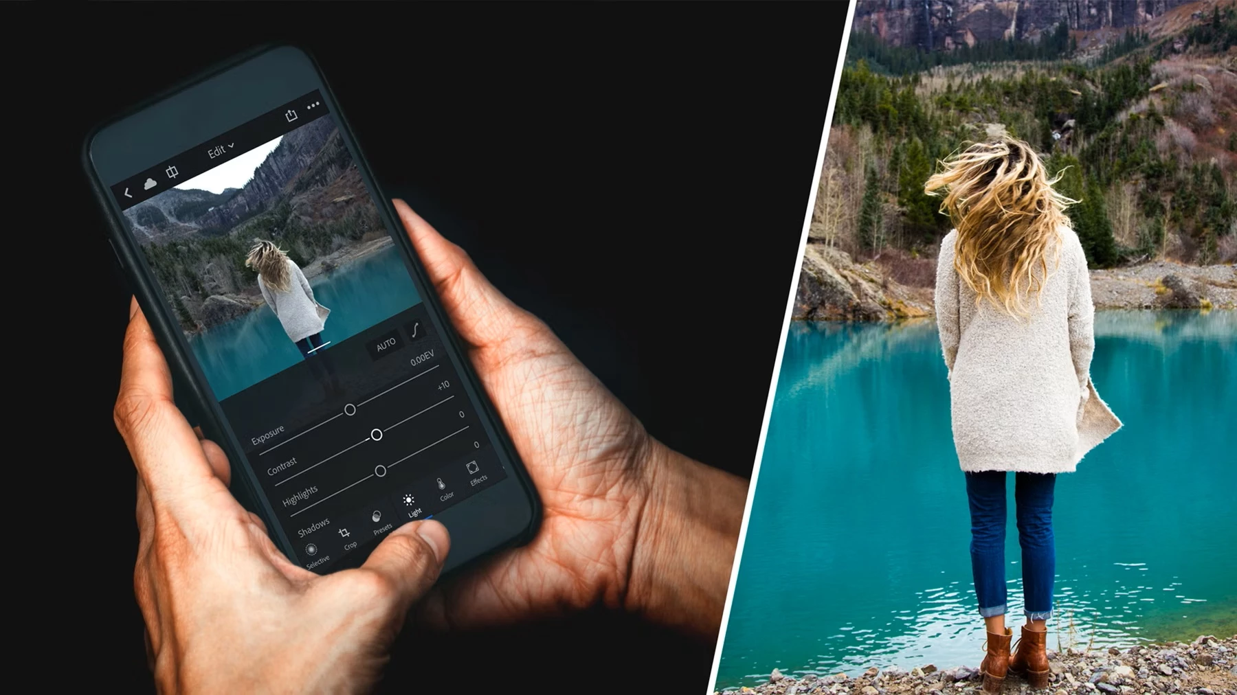 Lightroom Mobile interface. 