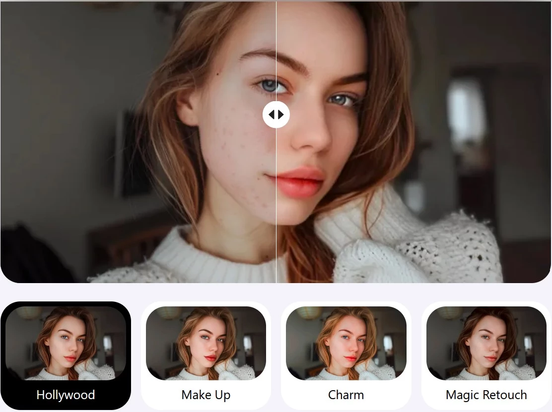 Lensa photo editing software UI.