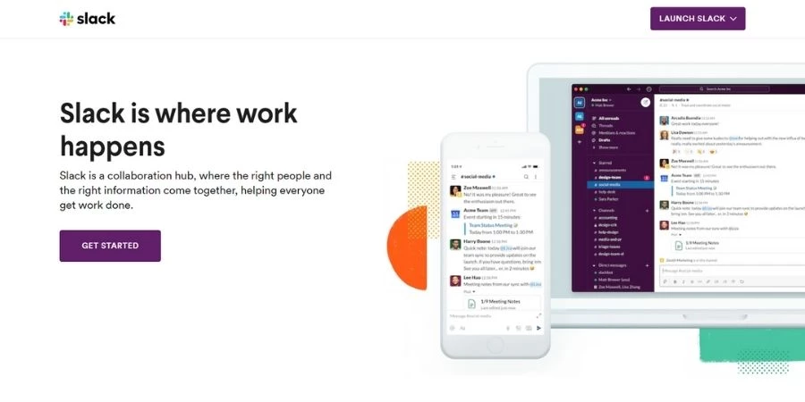 Slack app landing-page landing page for apps