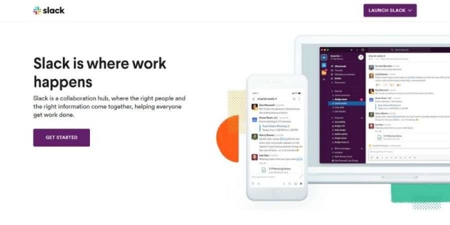 Top app landing pages: Slack