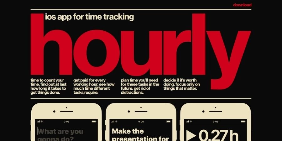 Hourly app landing page app landing pages