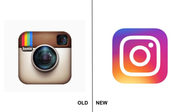 Example of a minimalist logo redesign for Instagram.