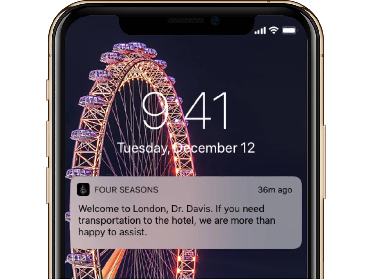 Four Season app with personalized correspondence.