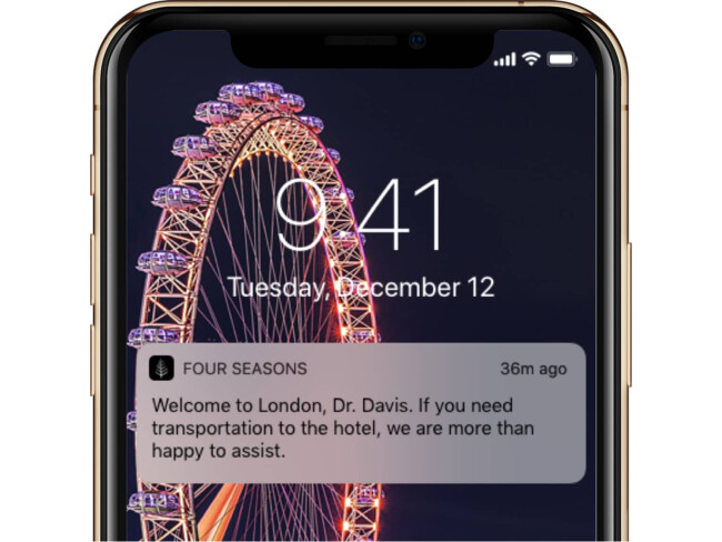 Four Season app with personalized correspondence.
