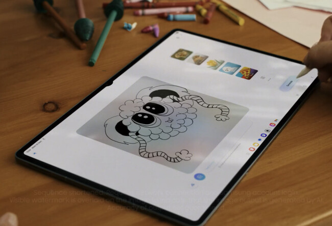 Laura's Grandfather Sketches Milo on His Galaxy AI Tablet | Source: Samsung
