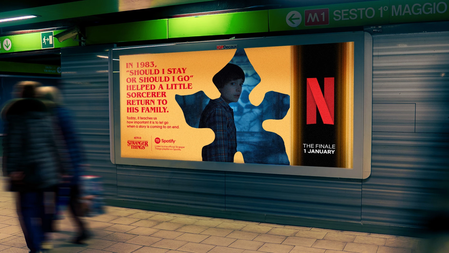 Spotify x Netflix OOH Billboard for Stranger Things S5 | Source: DUDE Milan Spotify x Netflix OOH Billboard for Stranger Things S5 | Source: DUDE Milan