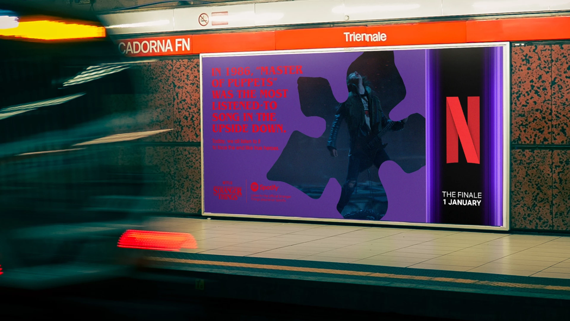 Spotify x Netflix OOH Billboard for Stranger Things S5 | Source: DUDE Milan Spotify x Netflix OOH Billboard for Stranger Things S5 | Source: DUDE Milan