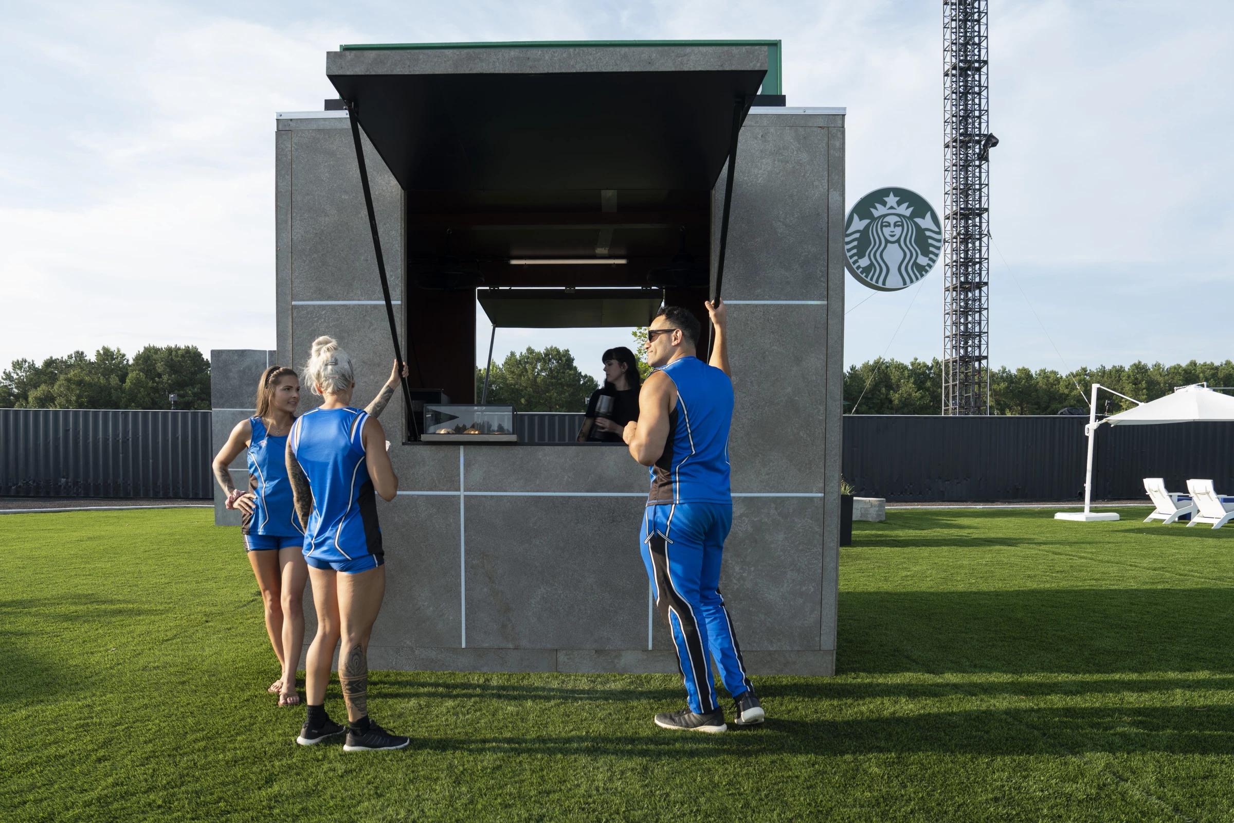 Starbucks stand in Beast Games | Source: Starbucks