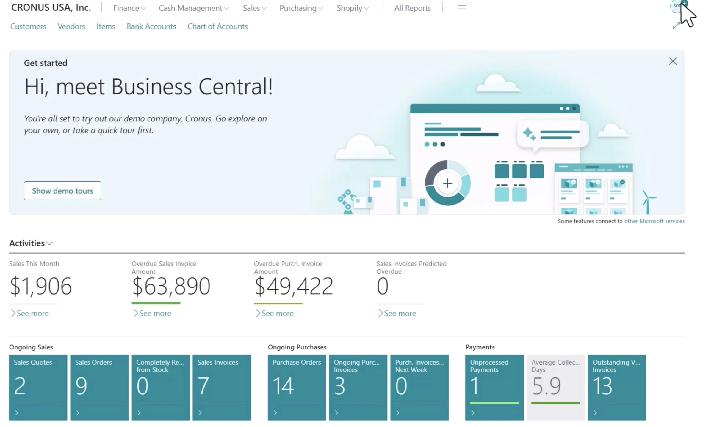 Microsoft Dynamics dash