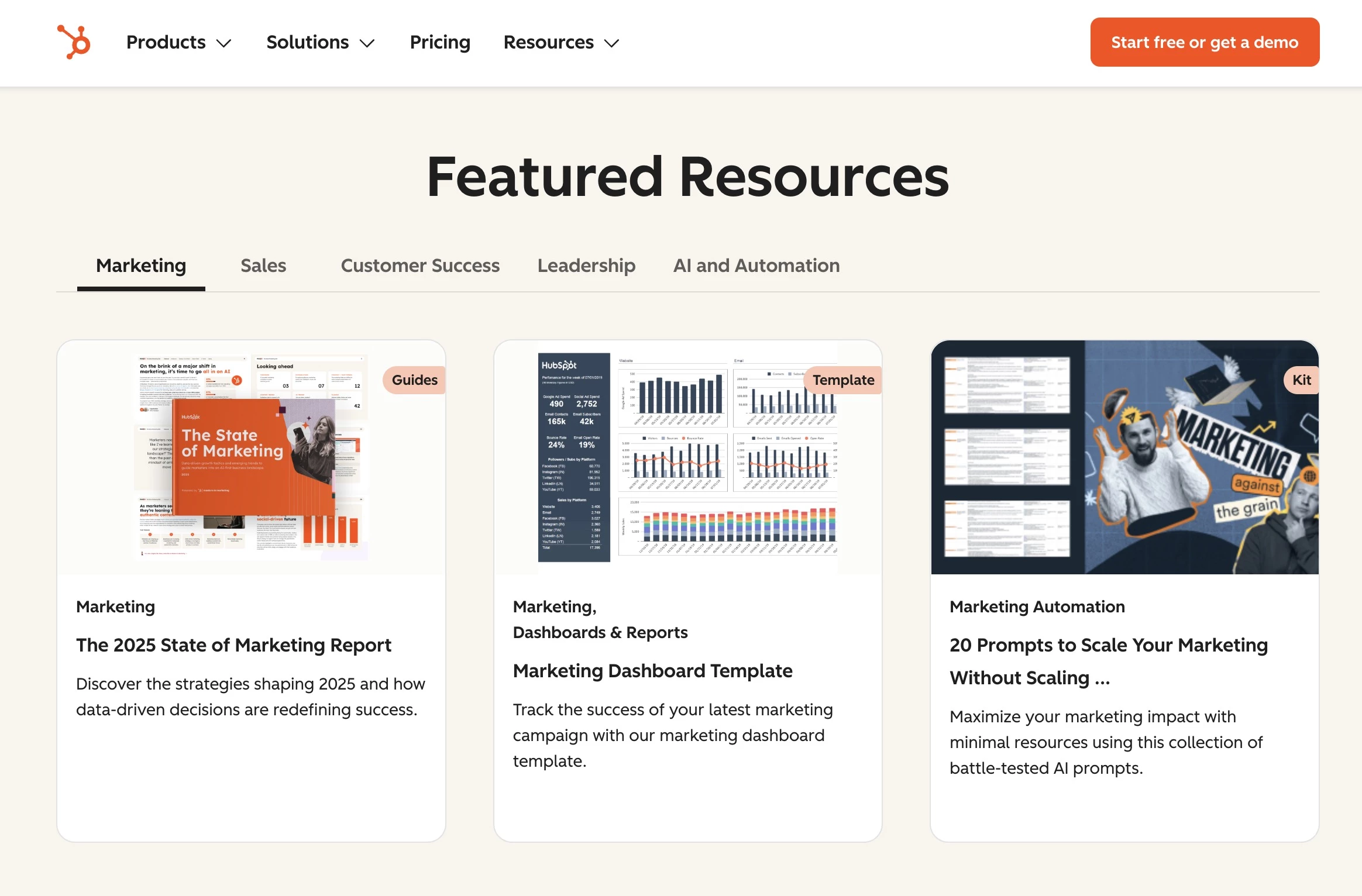 hubspot featured resources