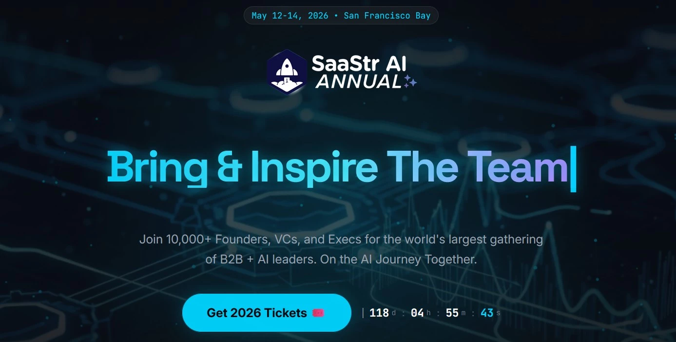 SaaStr AI homepage