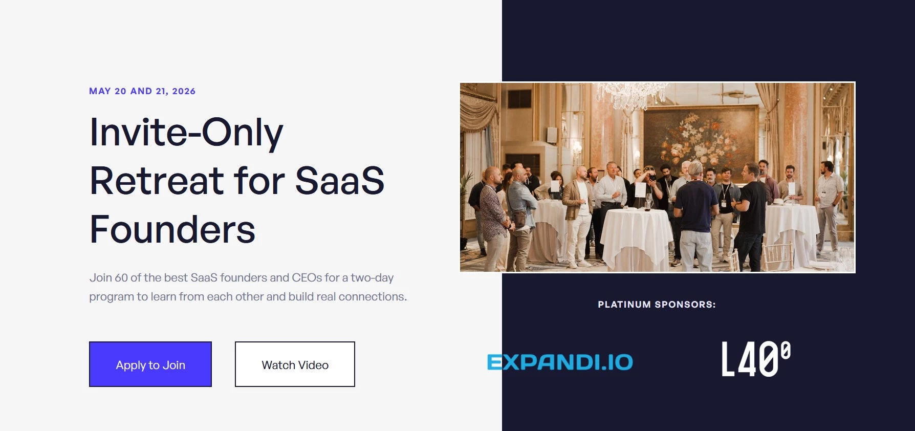 SaaS on the Beach homepage